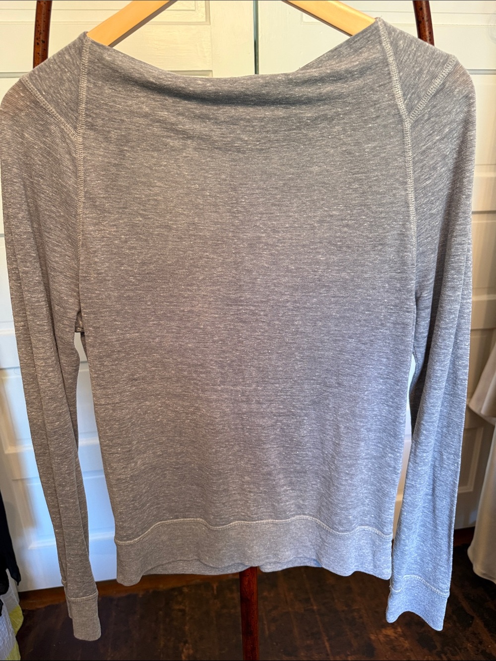 prAna Hemp TENCEL Boat Neck Long Sleeve Knit Top Gray Small